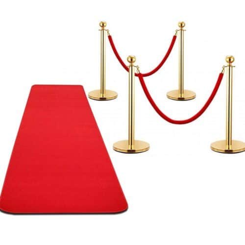 Gold Stanchions with Red Carpet | Event rentals | Party Shakers