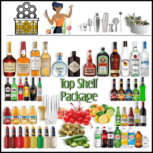 Top Shelf Open Bar Package Service | Party Shakers Bartending Services